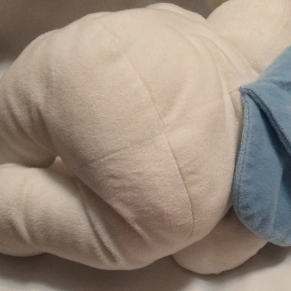 Adorable White Plush Bear with Blue Angelic Wings And Stars